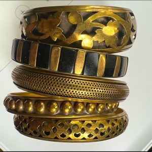 Vintage Brass Bangles - Sold As A Set